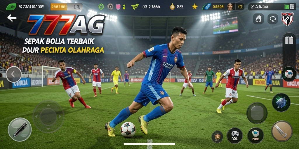 Gameplay mendebarkan di lapangan sepak bola.