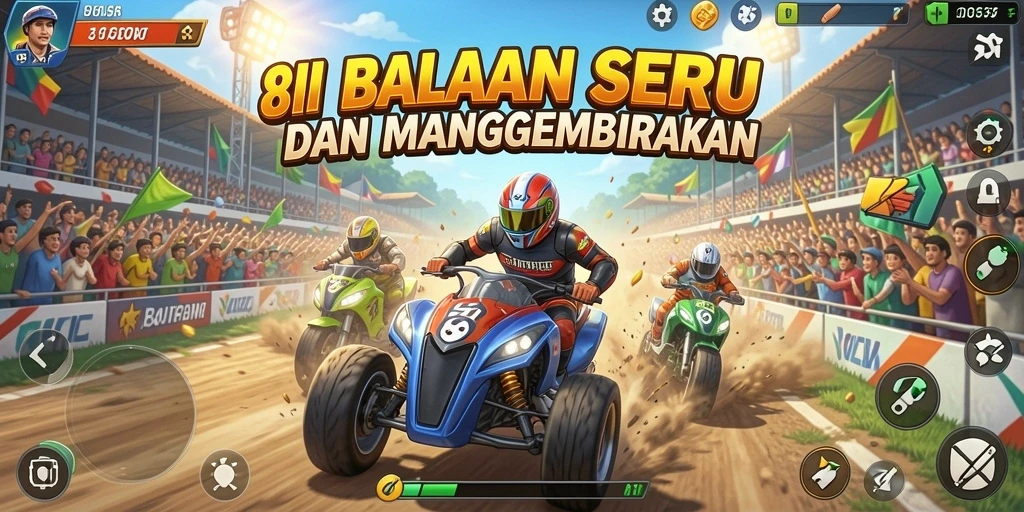 Gambaran menarik dari gameplay seru 8II di lintasan balap.