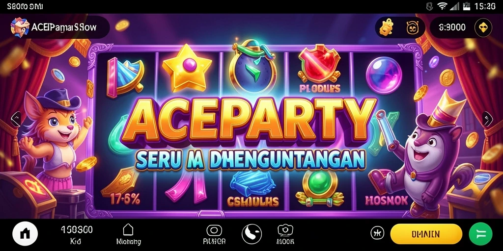 Tampilan menarik dari gameplay slot ACEPARTY yang mendebarkan.