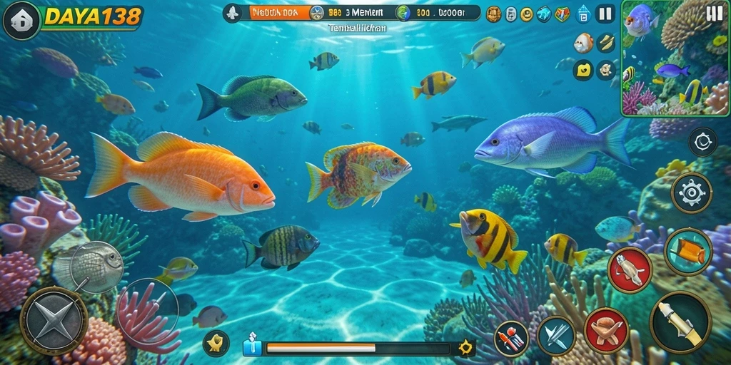 Tampilan gameplay seru dalam game Tembak Ikan DAYA138.