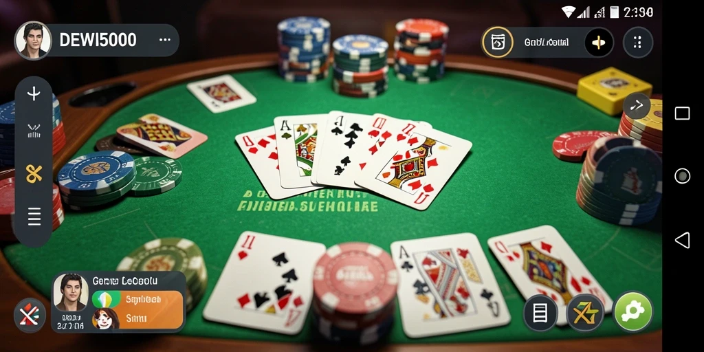Tampilan gameplay seru Gaple di aplikasi DEWI5000.