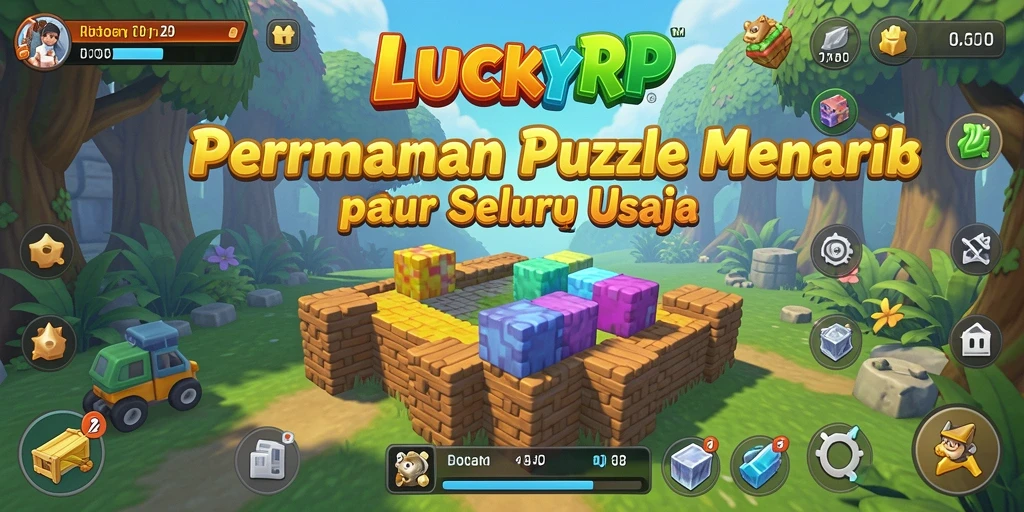 Tampilan gameplay menantang dari LUCKYRP yang penuh warna.