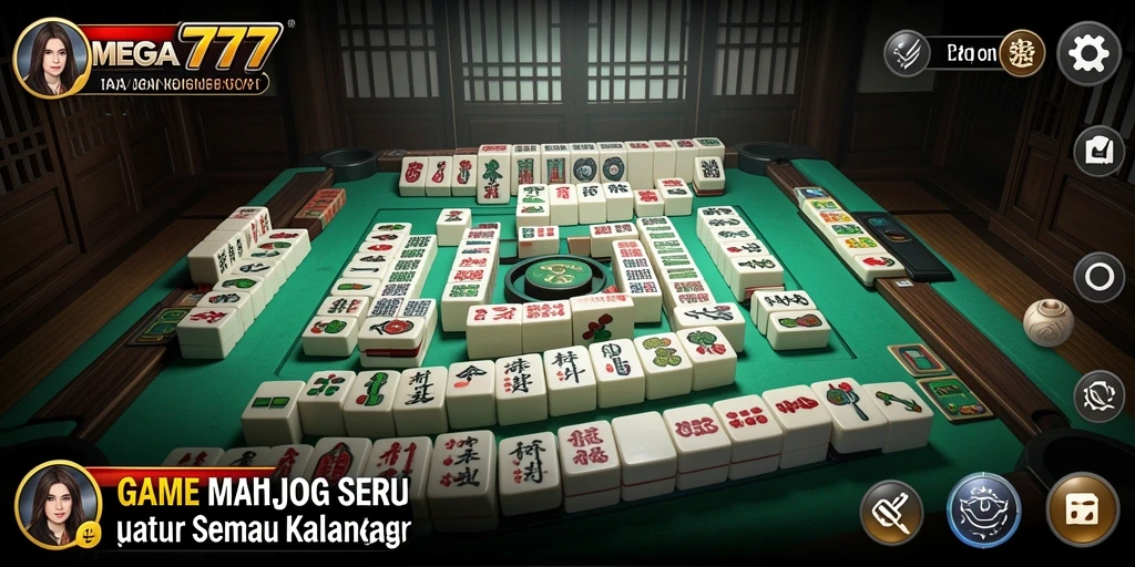 Tampilan gameplay seru dan menantang dalam game Mahjong MEGA777.