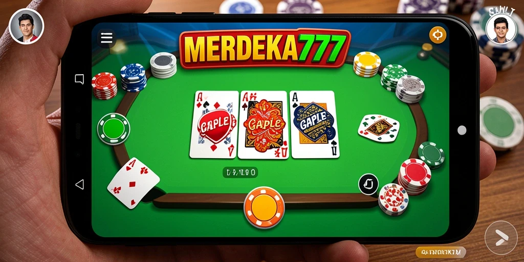Screenshot MERDEKA777 menunjukkan permainan Gaple yang seru dan interaktif.