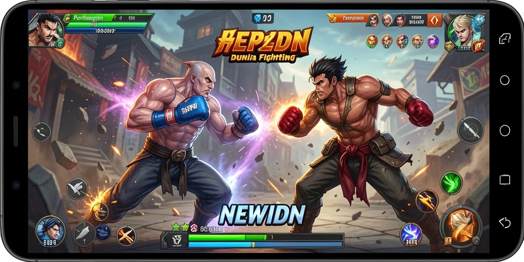 Gameplay seru dalam pertarungan fighting NEWIDN yang mendebarkan.