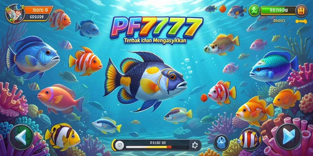 Tampilan permainan PF777 dengan aksi tembak ikan yang seru.