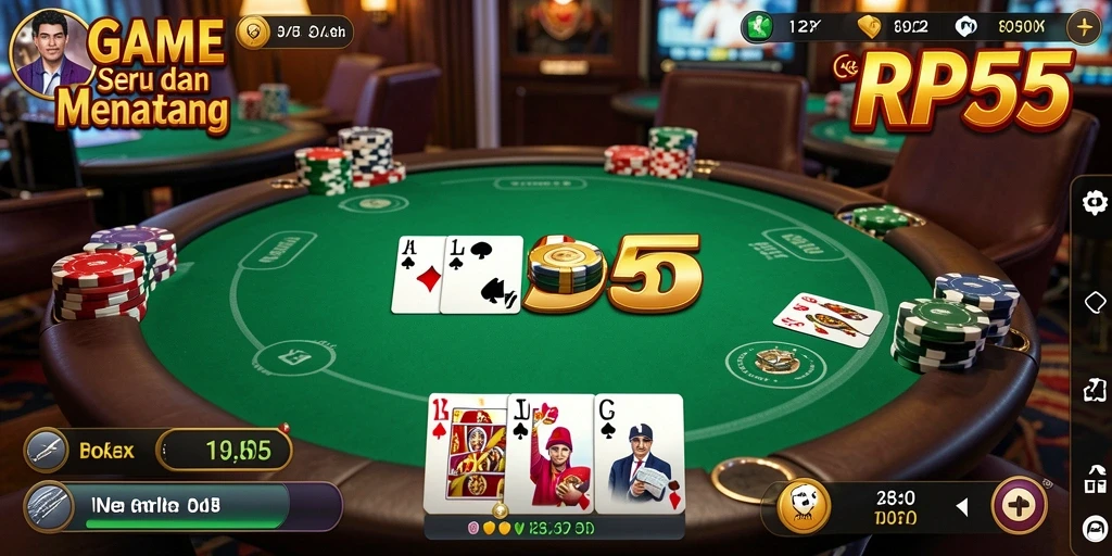 Tampilan gameplay Poker yang menarik dan seru di RP55.
