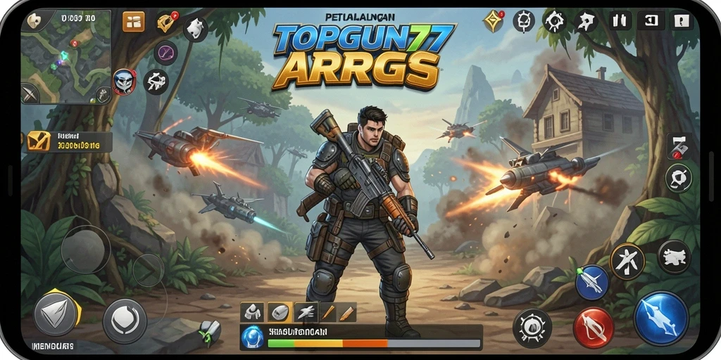 Gameplay seru dengan grafis menakjubkan di TOPGUN77.