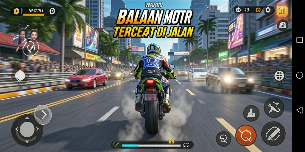 Tangkapan layar utama WAK89 menampilkan aksi balapan motor yang penuh semangat.